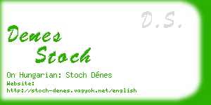 denes stoch business card